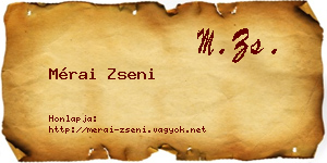 Mérai Zseni névjegykártya